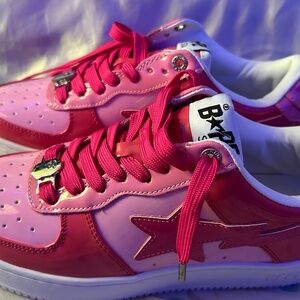 Pink bape shoes